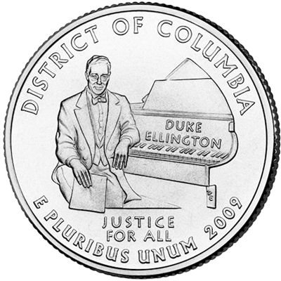 2009-D District of Columbia USA Statehood Quarter Uncirculated (MS-60)