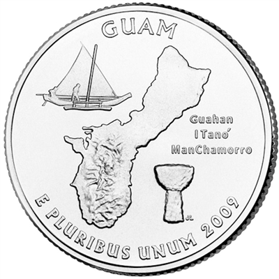2009-D Guam USA Statehood Quarter Uncirculated (MS-60)