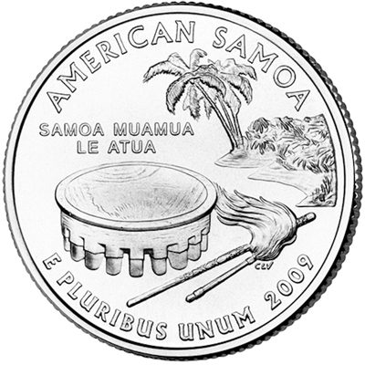 2009-P American Samoa USA Statehood Quarter Uncirculated (MS-60)