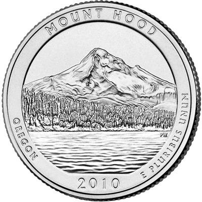 2010 D Mount Hood USA National Parks Quarter Uncirculated (MS-60)