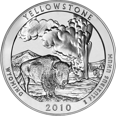 2010-P Yellowstone USA National Parks Quarter Uncirculated (MS-60)