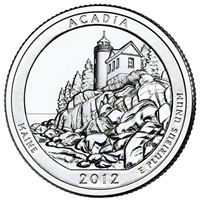 2012-D Acadia USA National Parks Quarter Uncirculated (MS-60)