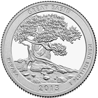 2013-P Great Basin USA National Parks Quarter Uncirculated (MS-60)