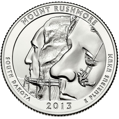 2013-D Mount Rushmore USA National Parks Quarter Uncirculated (MS-60)