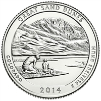 2014-P Great Sand Dunes USA National Parks Quarters Uncirculated (MS-60)