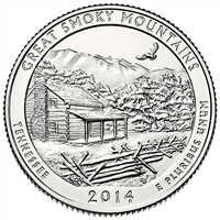 2014-P Great Smoky Mountains USA National Parks Quarter Uncirculated (MS-60)
