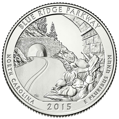 2015-D Blue Ridge Parkway USA National Parks Quarter Uncirculated (MS-60)