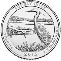 2015-P Bombay Hook USA National Parks Quarter Uncirculated (MS-60)