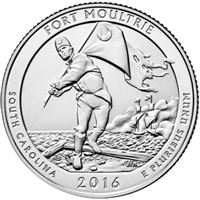 2016-P Fort Moultrie USA National Parks Quarter Uncirculated (MS-60)