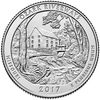 2017-P Ozark USA National Parks Quarter Uncirculated (MS-60)