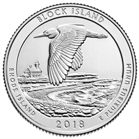 2018-Block Island-D USA National-Parks Quarter Uncirculated (MS-60)