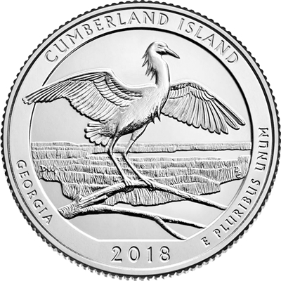 2018-D Cumberland Island USA National-Parks Quarter Uncirculated (MS-60)