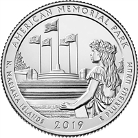 2019-P American Memorial (N. Mariana Is.) USA National Parks Quarter Uncirculated (MS-60)