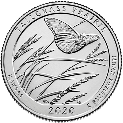 2020-D Tallgrass Prairie - Kansas USA National Parks Quarter Uncirculated (MS-60)