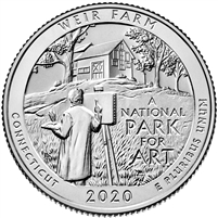 2020-D Weir Farm USA National Parks Quarter Uncirculated (MS-60)