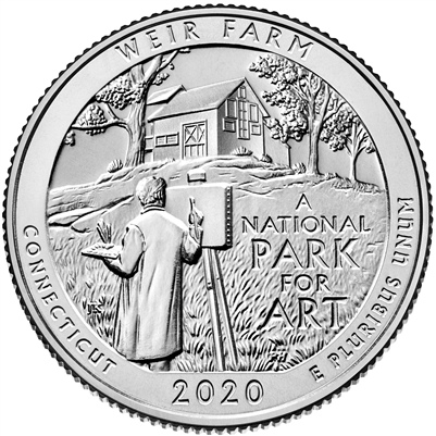 2020-D Weir Farm USA National Parks Quarter Uncirculated (MS-60)