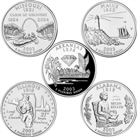 2003 USA Statehood Quarter 10-coin Set - Both P&D Mint Singles