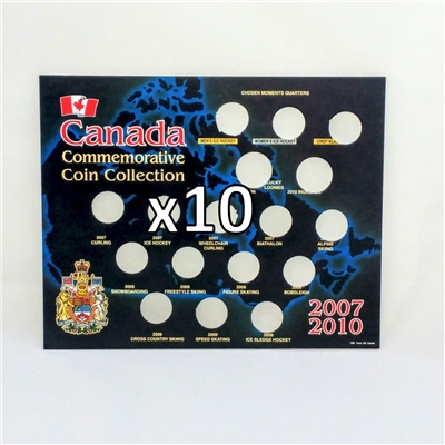 10 x Empty 2007-2010 Canada Olympic Black Board (25ct & Dollars) Square