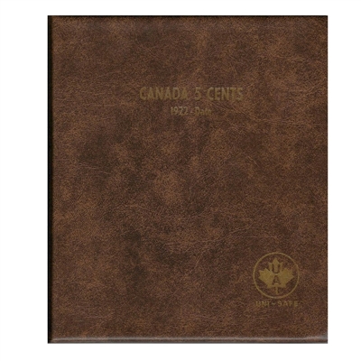 (Pre-Order) Five Cents Canada 1922-Date Unimaster Brown Vinyl Coin Binders