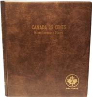 Canada 25-cents Blank Unimaster Brown Vinyl Coin Binders with 5 Pages
