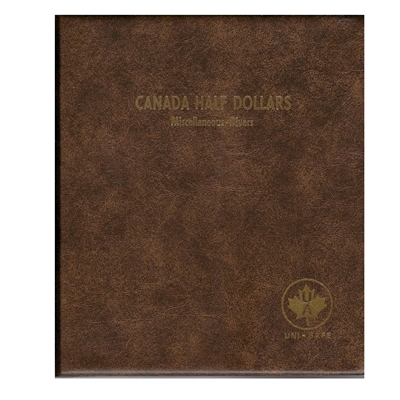 Fifty Cents Canada Blank (5 pages) Unimaster Brown Vinyl Coin Binders