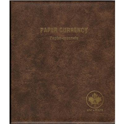 Unimaster Paper Currency Brown Vinyl Binder