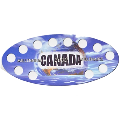 2000 12-Hole Millennium Canada 25-cent empty board (Unitrade - oval)