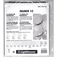 1 Pocket Currency Page Sheet for Numis 4-Ring Binder (pack of 10) NH1