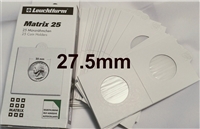 25 x Self-Adhesive Cardboard 2x2 Holders - 50c/Loon size 27.5mm