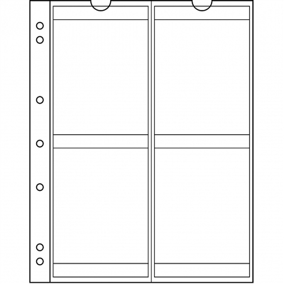 4 Pocket Page Sheet for Numis 4-Ring Binder (pack of 5) NH4