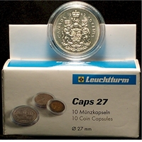 10 x Round Plastic Coin Capsules for Canadian 50-cents 1969-Date (27mm)