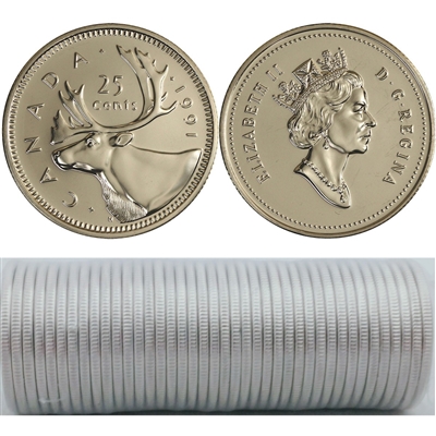 1991 Canada 25-cent Original Roll of 40pcs