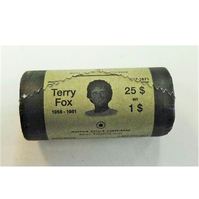 2005 Canada Terry Fox Dollar Special Wrapped Original Roll of 25pcs