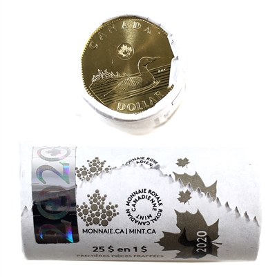 2020 Canada $1 Loon Dollar Special Wrap Original Roll of 25pcs