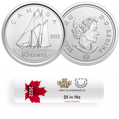 2022 Canada 10-cent Special Wrapped Roll of 50pcs