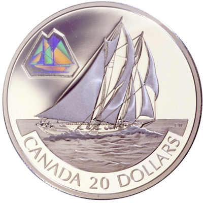 2000 Canada $20 Transportation Ship - The Bluenose Sterling Silver