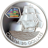 2001 Canada $20 Transportation Ship - Marco Polo Sterling Silver