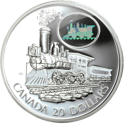 RDC 2001 Canada $20 Transportation Train - The Scotia Sterling Silver (scratched capsule)