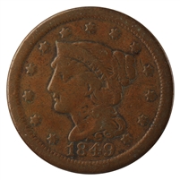 1849 USA Cent VG-F (VG-10)