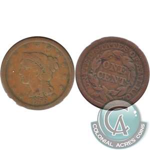 1856 Slanting 5 USA Cent Very Good (VG-8)