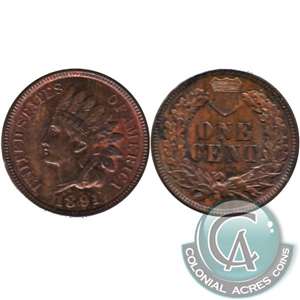 1891 USA Cent AU-UNC (AU-55)