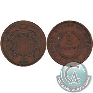 1865 USA 2-cents VG-F (VG-10)