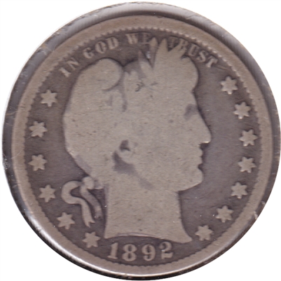 1892 USA Quarter Good (G-4)