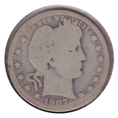 1907 USA Quarter About Good (AG-3)