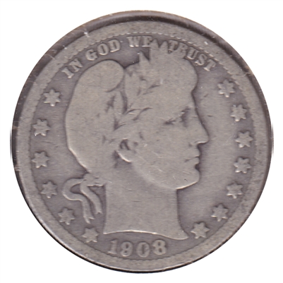 1908 O USA Quarter Good (G-4)
