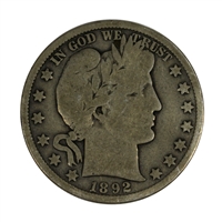 1892 S USA Half Dollar About Good (AG-3) $
