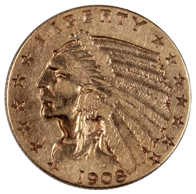 1908 USA $2.50 Gold Quarter Eagle VF-EF (VF-30) $