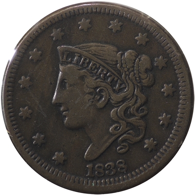 1838 USA Cent VF-EF (VF-30) $