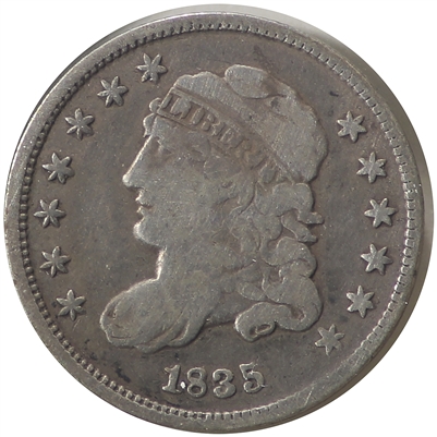 1835 Small Date Small 5C USA Half Dime Fine (F-12) $