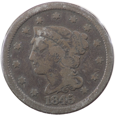 1845 USA Cent Fine (F-12)